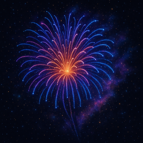 Holiday and Seasonal - Firework Flower Bursts With Cosmic Dust - Pattern - Digital File Digital My Custom Designs PDF