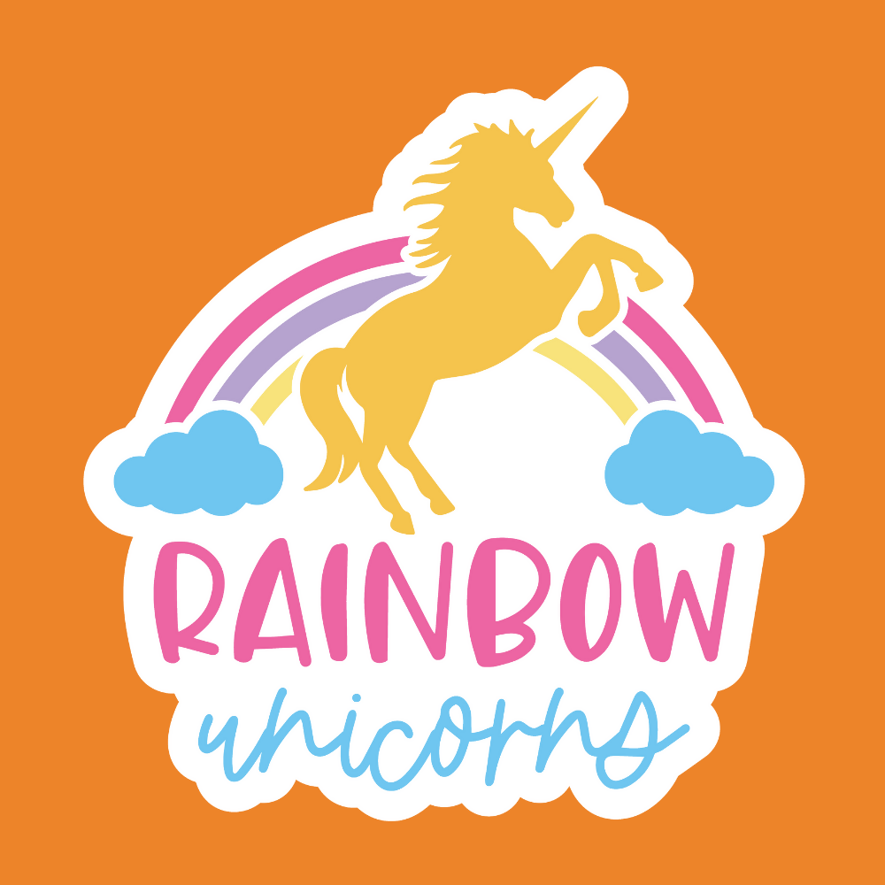 Rainbow Unicorns - Unicorn Stickers - Digital File Digital My Custom Designs ZIP File