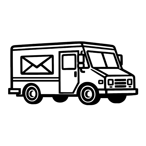 Mail Delivery Truck - Vector Graphics - Digital File Digital My Custom Designs PDF