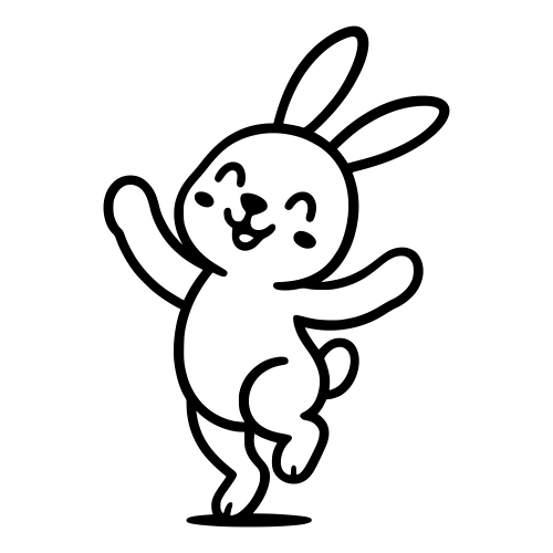 Cartoon Bunny Dancing - Digital File - XCS Friendly Digital My Custom Designs PDF