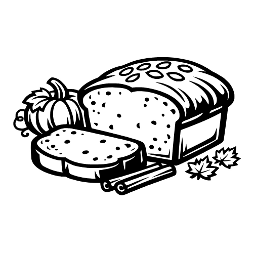 Pumpkin Bread Sketch - Vector Graphics- Digital File