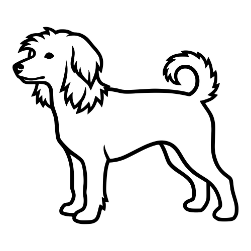 Chinese Crested Dog Outline - Digital File - XCS Friendly Digital My Custom Designs PDF