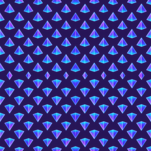 Technology and Digital - Digital Hologram Pyramids In Violet And Cyan - Pattern - Digital File