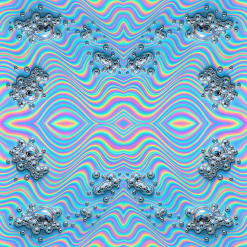 Water and Ocean - Holographic Wave Patterns With Liquid Chrome Foam - Pattern - Digital File