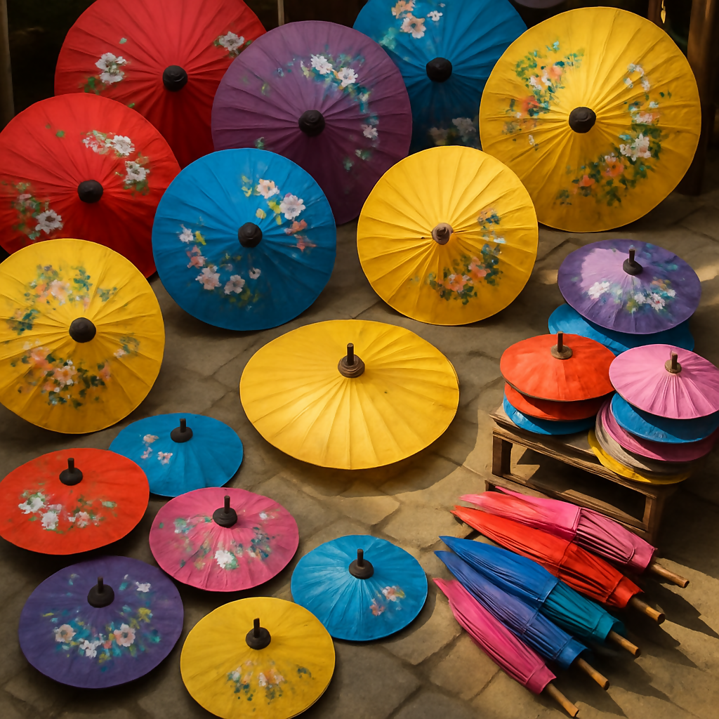 Bo Sang Umbrella Village - Chiang Mai Thailand - Asia - Rendered - Digital File Digital My Custom Designs PDF