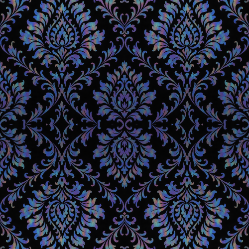 Luxury and Ornamental - Holographic Damask On Deep Black Velvet - Pattern - Digital File Digital My Custom Designs PDF