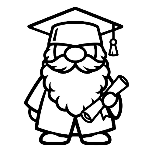 Cartoon Graduation Gnome - Digital File - XCS Friendly Digital My Custom Designs PDF