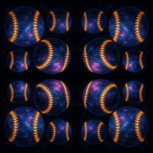 Sports and Active Lifestyle - Cosmic Baseballs With Glowing Seams - Pattern - Digital File Digital My Custom Designs PDF
