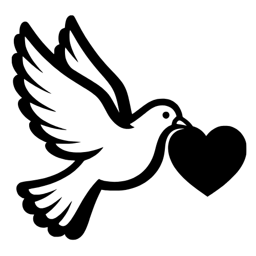 Dove and a Heart Sketch - Digital File - XCS Friendly Digital My Custom Designs PDF
