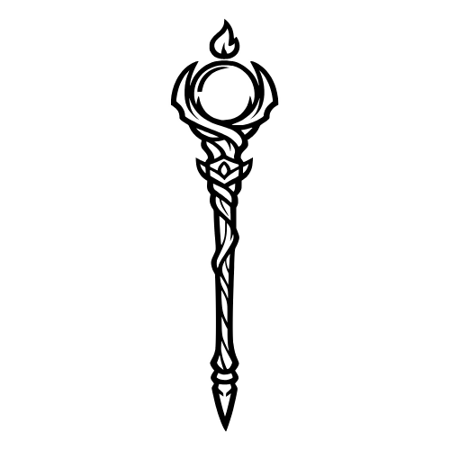 Wizard Staff Outline - Vector Graphics - Digital File Digital My Custom Designs PDF