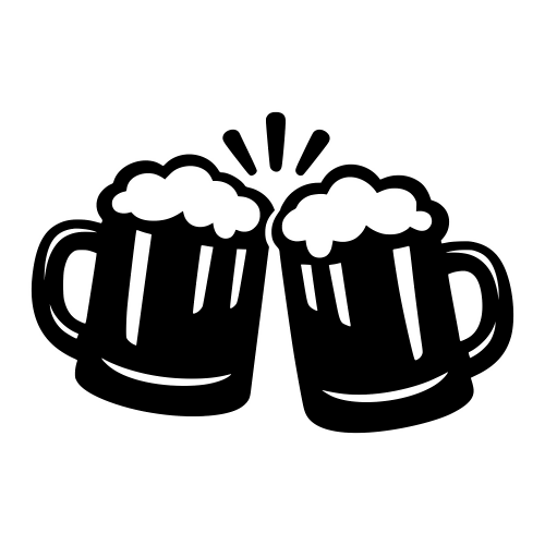 Clinking Beer Mugs in Silhouette - Digital File - XCS Friendly