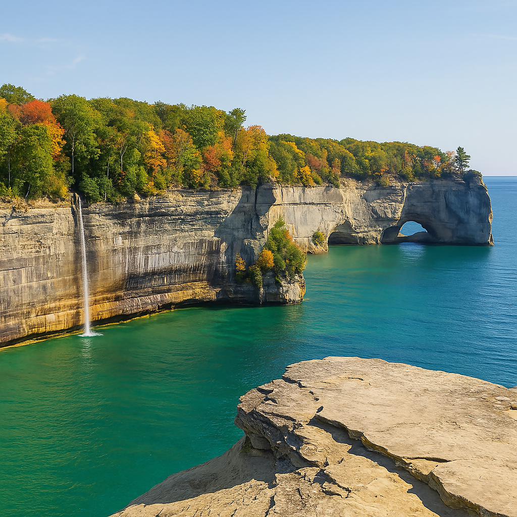 Grand Portal Point - Pictured Rocks National Lakeshore - Michigan United States - Rendered - Digital File Digital My Custom Designs PDF
