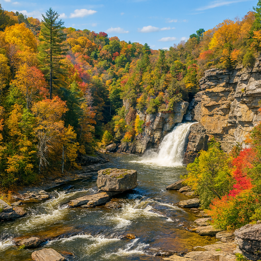 Linville Falls - Blue Ridge Parkway - North Carolina United States - Rendered - Digital File