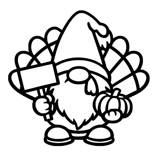 Cartoon Turkey Gnome - Vector Graphics - Digital File Digital My Custom Designs PDF