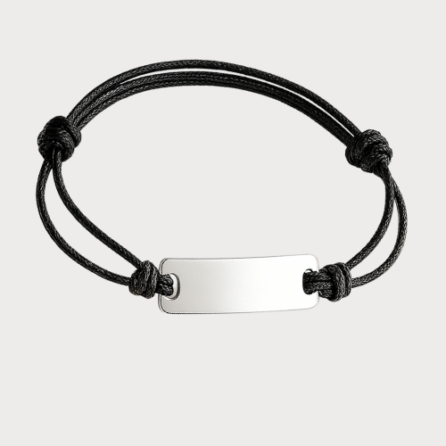 Engravable Corded Black & Brown Bracelets Jewelry My Custom Designs Black