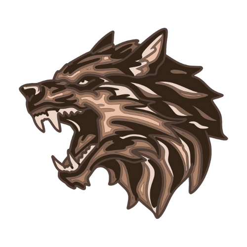 Line Design Wolf - Layered Wall / Home Decor - Digital File Digital My Custom Designs ZIP File