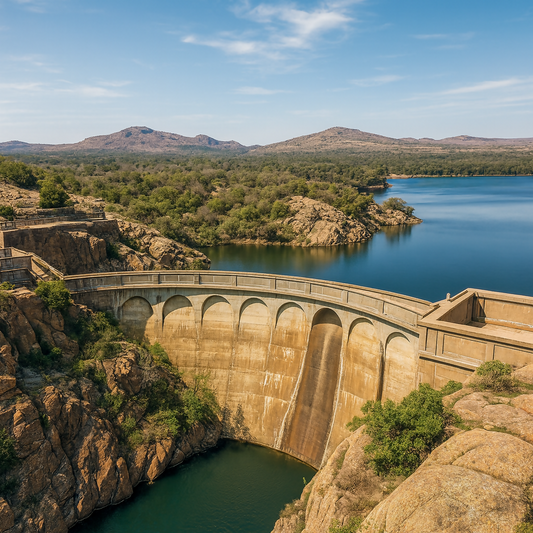 Quanah Parker Dam and Quanah Parker Lake - Wichita Mountains National Wildlife Refuge - Oklahoma United States - Rendered - Digital File Digital My Custom Designs PDF
