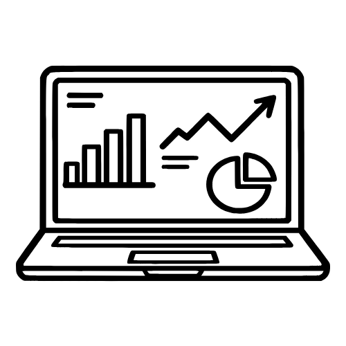 Laptop with Charts Outline - Vector Graphics - Digital File Digital My Custom Designs PDF