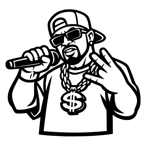 Cartoon Rapper Outline - Vector Graphics - Digital File Digital My Custom Designs PDF