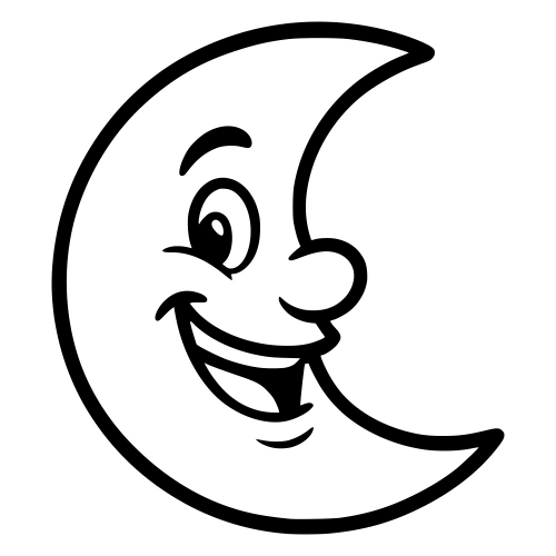 Cartoon Moon Smiling - Digital File - XCS Friendly Digital My Custom Designs PDF