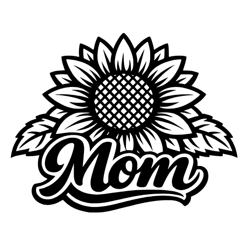 Sunflower with “Mom” text - Digital File - XCS Friendly
