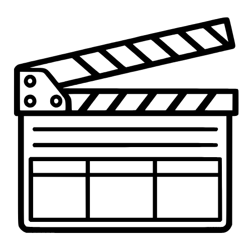 Clapperboard Outline - Vector Graphics - Digital File