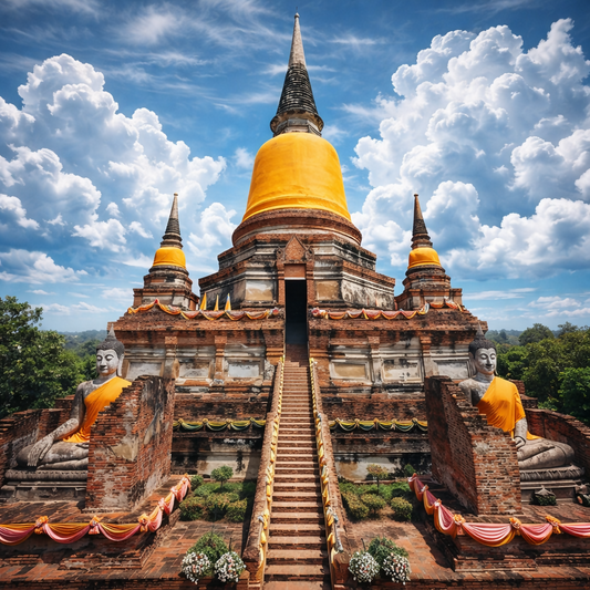 Wat Yai Chai Mongkhon - Ayutthaya Thailand - Asia - Rendered - Digital File Digital My Custom Designs PDF