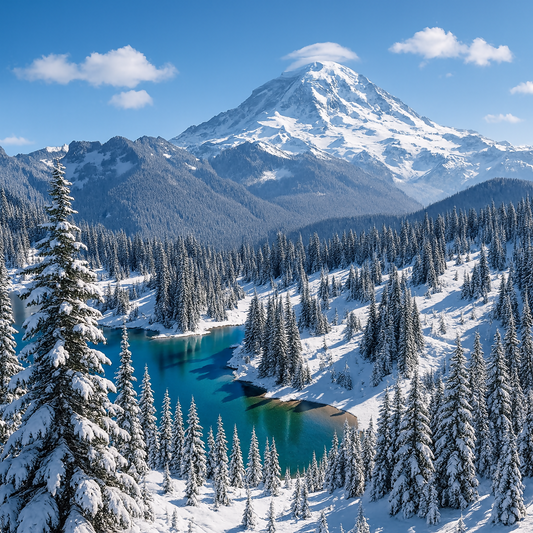 Mount Rainier National Park - Washington United States - Rendered - Digital File Digital My Custom Designs PDF