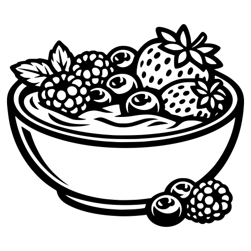 Bowl of Berries and Yogurt - Digital File - XCS Friendly