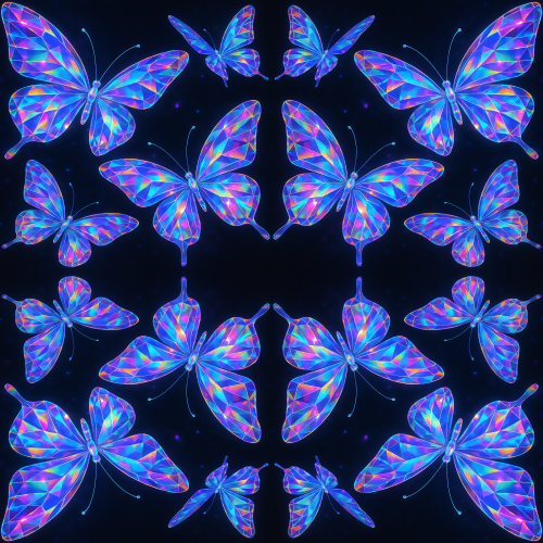 Animal and Wildlife - Holographic Butterflies With Prism Wings - Pattern - Digital File Digital My Custom Designs PDF