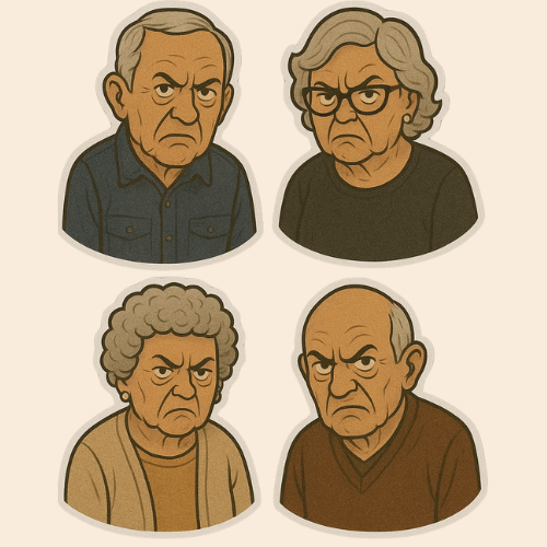 Sticker Icon Pack - Dissaproving Grandparents (pack of 8) Sticker Pack My Custom Designs 1.5