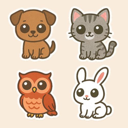 Sticker Icon Pack - Craftimals (pack of 8) Sticker Pack My Custom Designs 1.5