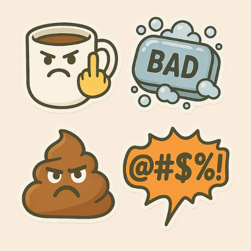 Sticker Icon Pack - Mean Mug (pack of 8) Sticker Pack My Custom Designs 1.5 x 1.5