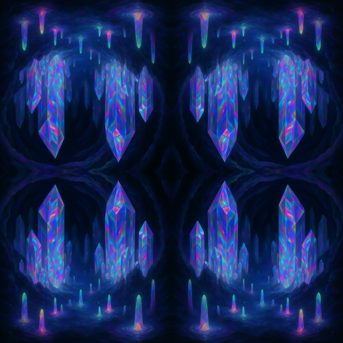 Fantasy and Myth - Holographic Crystal Caves With Glowing Stalagmites - Pattern - Digital File Digital My Custom Designs PDF
