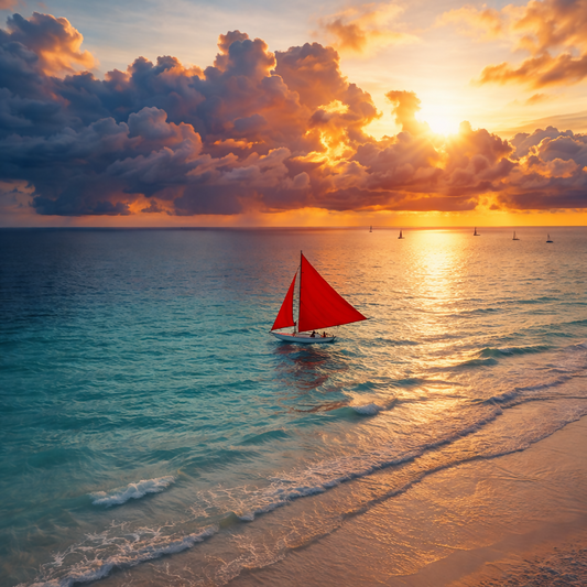 Paraw Sailing - Boracay Philippines - Asia - Rendered - Digital File Digital My Custom Designs PDF