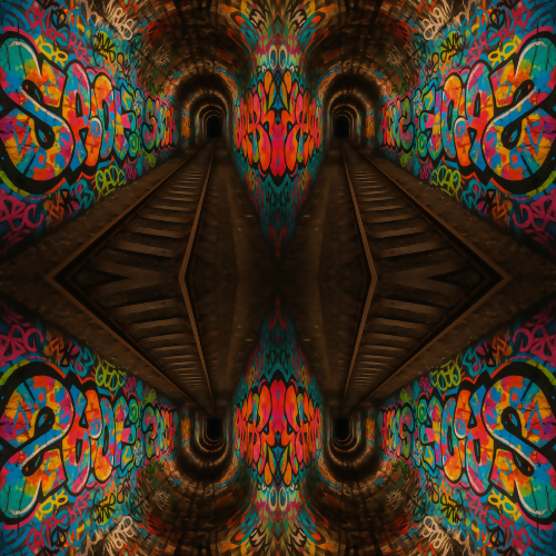 Industrial and Urban - Subway Tunnel Graffiti In Bold Multicolor Layers - Pattern - Digital File Digital My Custom Designs PDF