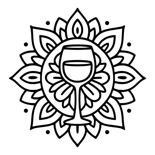 Wine Glass Mandala - Digital File - XCS Friendly Digital My Custom Designs PDF