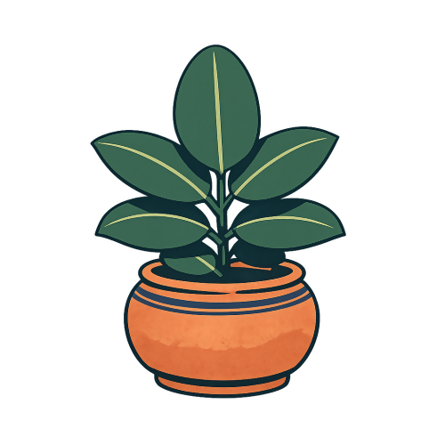 Ukiyo-e Style Rubber Plant - Art & Aesthetics - T Shirt Designs - Digital File Digital My Custom Designs 300 DPI PNG