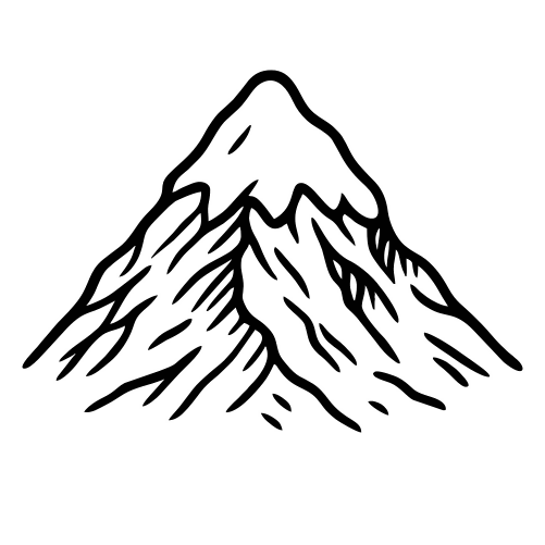 Snow Capped Mountain Sketch - Digital File - XCS Friendly Digital My Custom Designs PDF