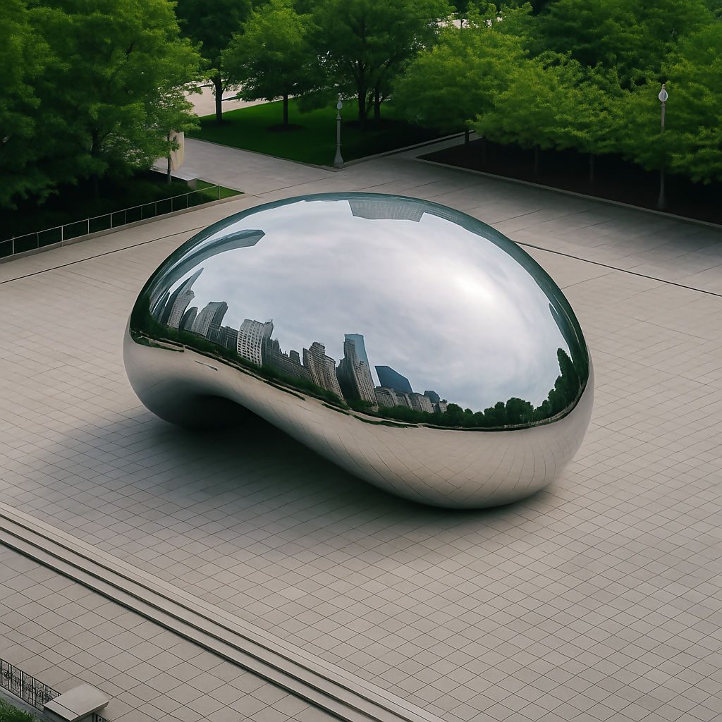 Cloud Gate - Millennium Park - Illinois United States - Rendered - Digital File Digital My Custom Designs PDF