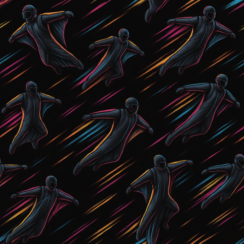 Sports and Active Lifestyle - Extreme Sport Wingsuits With Neon Streaks - Pattern - Digital File Digital My Custom Designs PDF