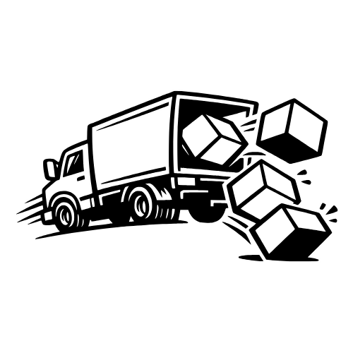 Cartoon Load Falling Off Truck - Vector Graphics - Digital File