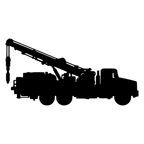 Drilling Truck Silhouette - Vector Graphics - Digital File Digital My Custom Designs PDF