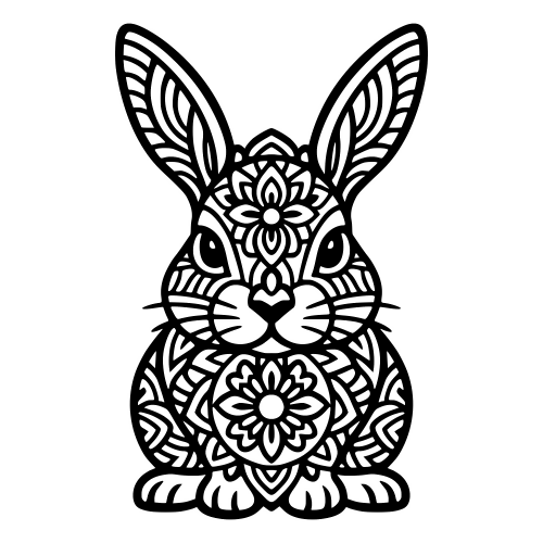 Bunny Mandala Design - Digital File - XCS Friendly Digital My Custom Designs PDF