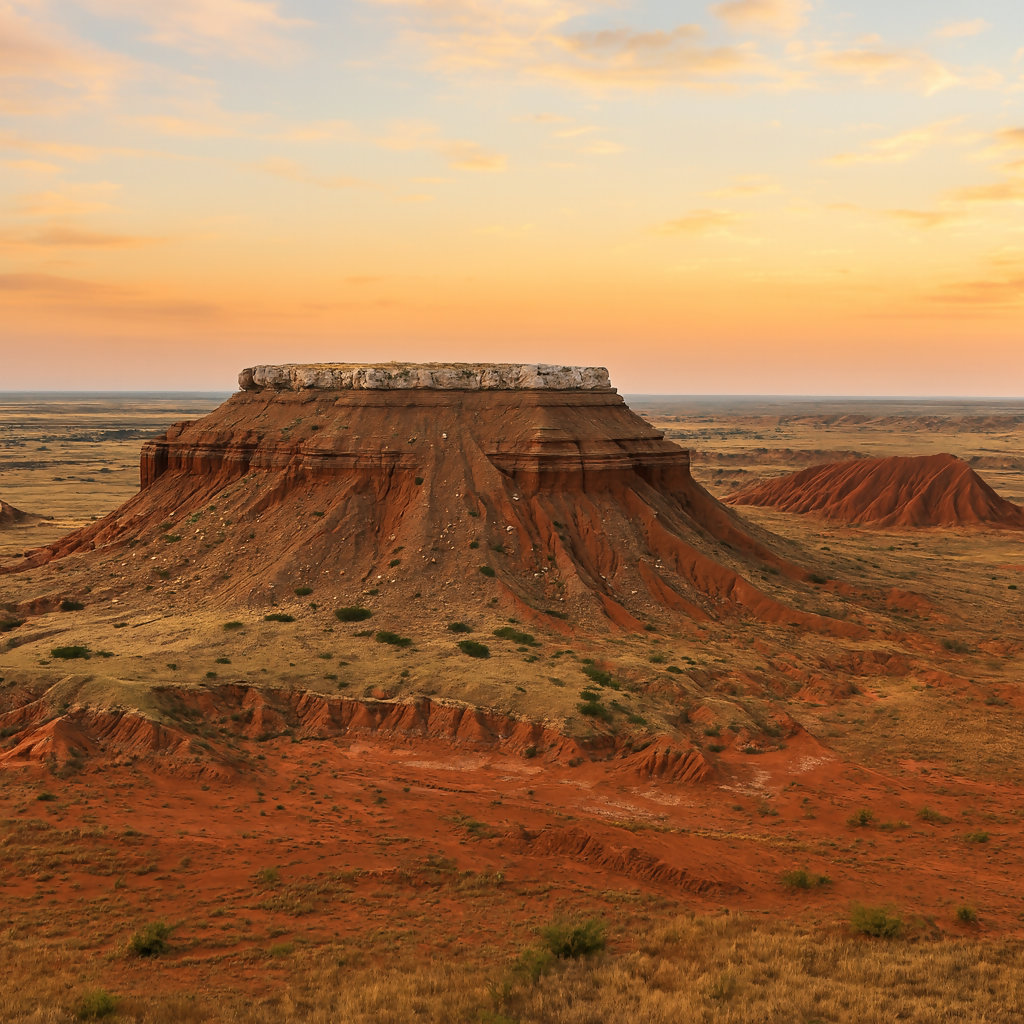 Gloss Mountains - Gloss Mountain State Park - Oklahoma United States - Rendered - Digital File