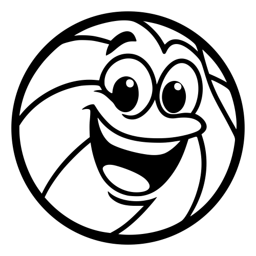 Cartoon Basketball Smiling - Digital File - XCS Friendly Digital My Custom Designs PDF