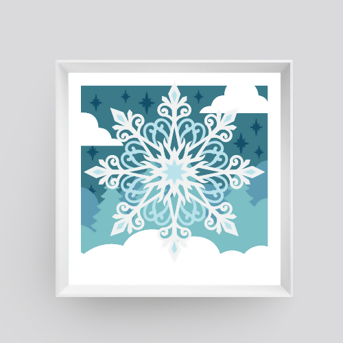 Snowflake Winter Wonderland - Shadowbox - Digital File Digital My Custom Designs ZIP File