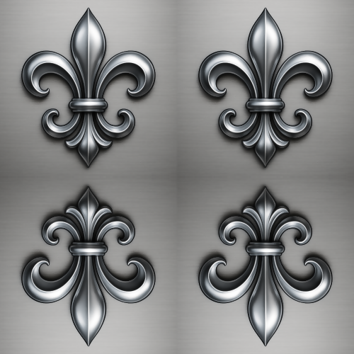 Luxury and Ornamental - Ornamental Fleur-De-Lis In Chrome Gradients - Pattern - Digital File Digital My Custom Designs PDF