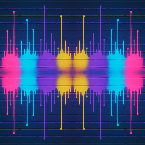 Industrial and Urban - Vaporwave Brick Walls With Dripping Neon Paint - Pattern - Digital File Digital My Custom Designs PDF