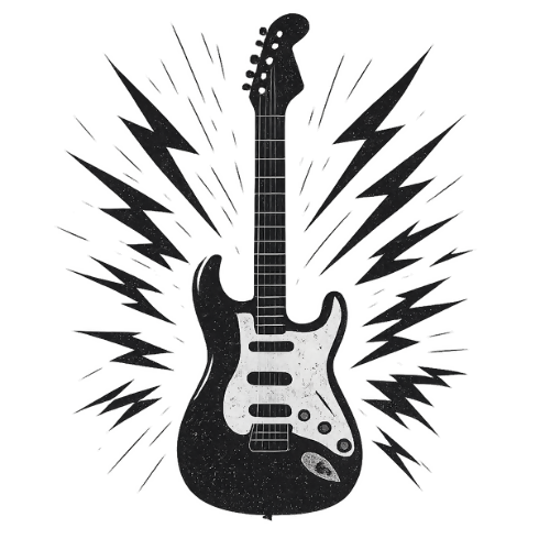 Urban Grunge Retro- Guitar Rift - T Shirt Design - Digital File Digital My Custom Designs 300 DPI PNG